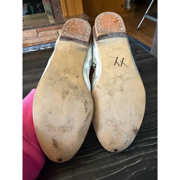 Vintage Guilfair Silver Leather Moccasins with Leather Soles Sz. 9 - Picture 3 of 5